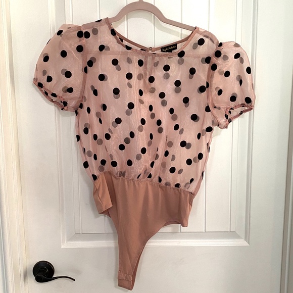 Polka Dot Sheer Top Bodysuit - Picture 1 of 2
